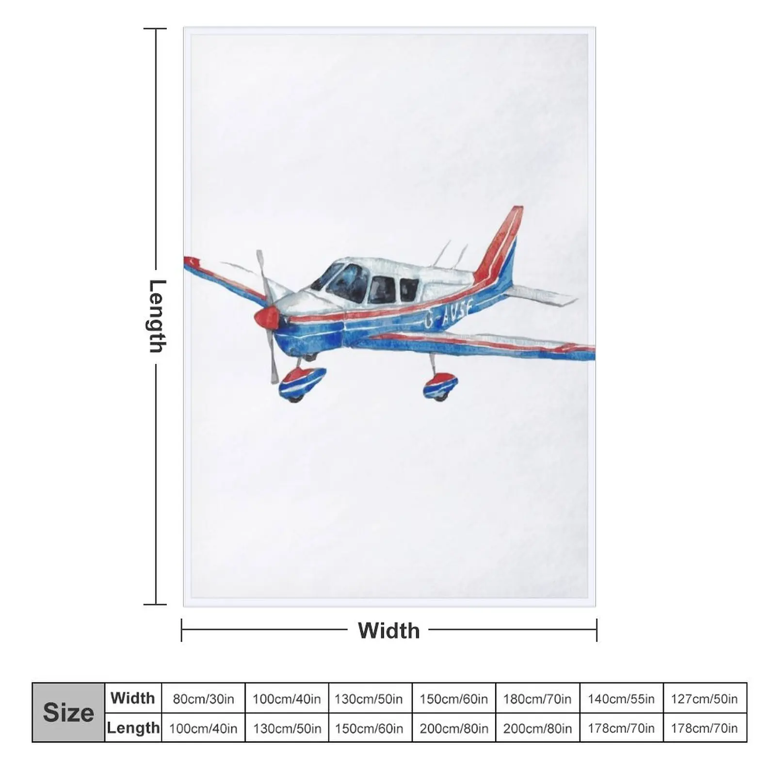 Airplane cherokee piper 180 aircraft print plane Throw Blanket Single Luxury Blankets