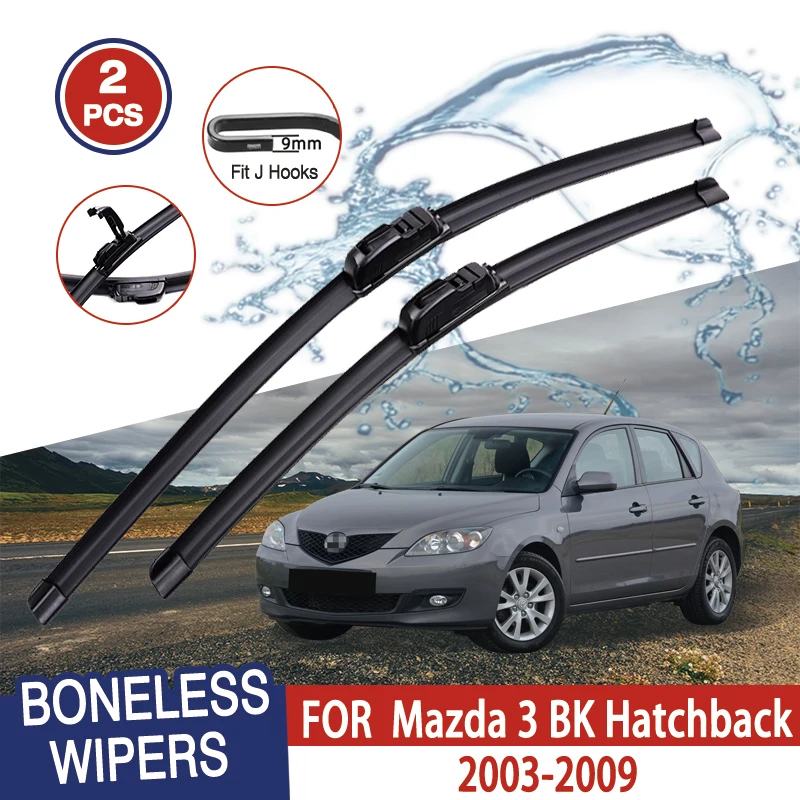 For Mazda 3 BK Hatchback 2003-2009 Car Wiper U-type Soft Rubber Boneless Wiper HD Quiet Durable Automotive Wiper 21\