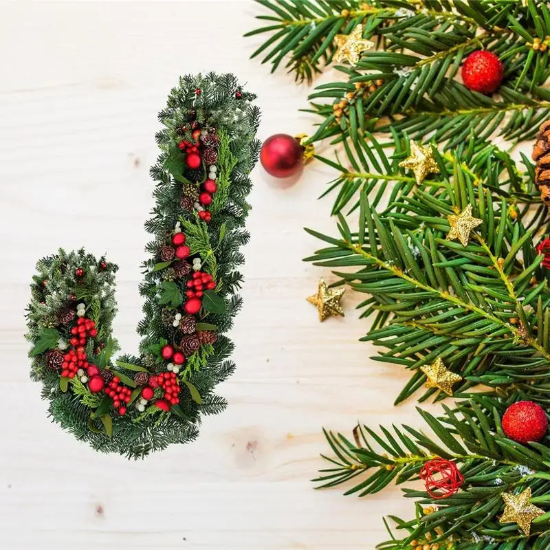 홈 데코 크리스마스 화환 프레임 공예 화환 금속 프레임, 가정용 캔디 케인 J 모양 크리스마스 DIY 장식 화환 베이스, 1 개