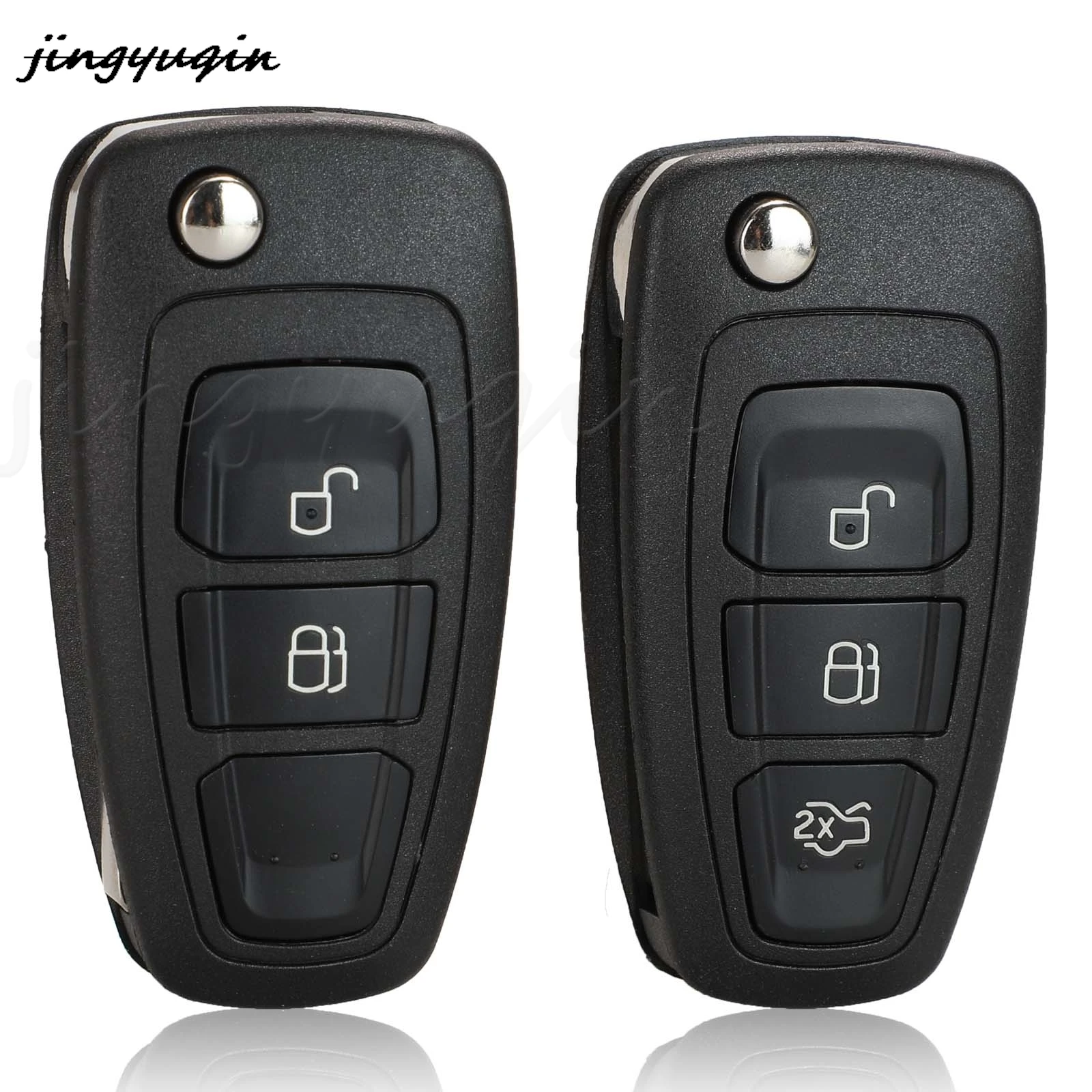 

jingyuqin 2/3 Buttons Replacement Remote Car Key Shell Case Fob For Ford Focus Fiesta C-Max Escape Escort Fairmont Falcon