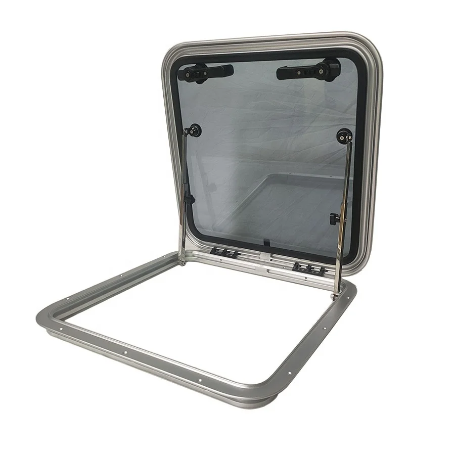 

Square Marine Boat Skylight Escape Hatch Window Aluminum Deck Hatch for Boats Yacht RV