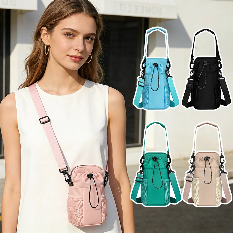 Outdoor Bottle Storage Bag Travel Cell Phone Water Cup Protective Cover Small Messenger Bag Portable Coin Purse Bottle Pocket