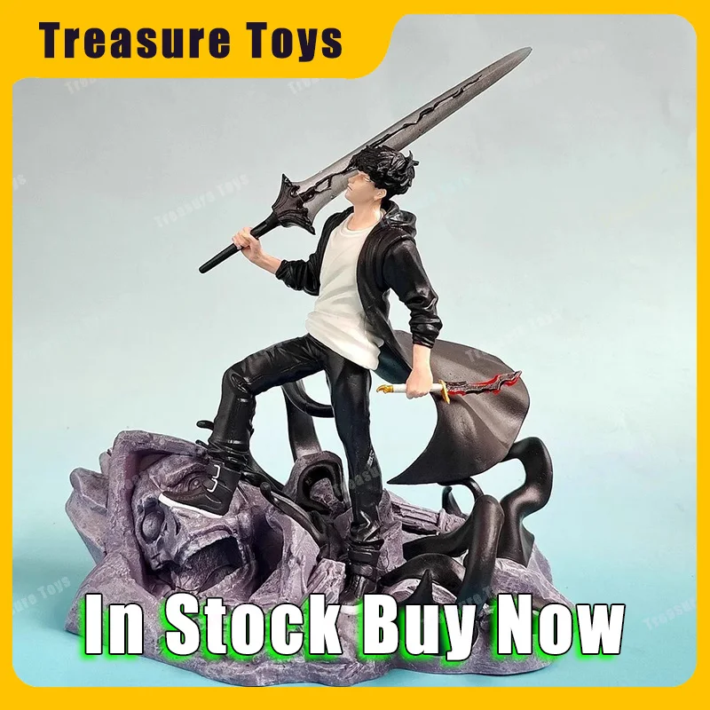 

20cm Solo Leveling Anime Figures Cheng Xiaoyu Sung Jin Woo Battle Scene Action Figures Collection Ornaments Model Doll Gift Toys