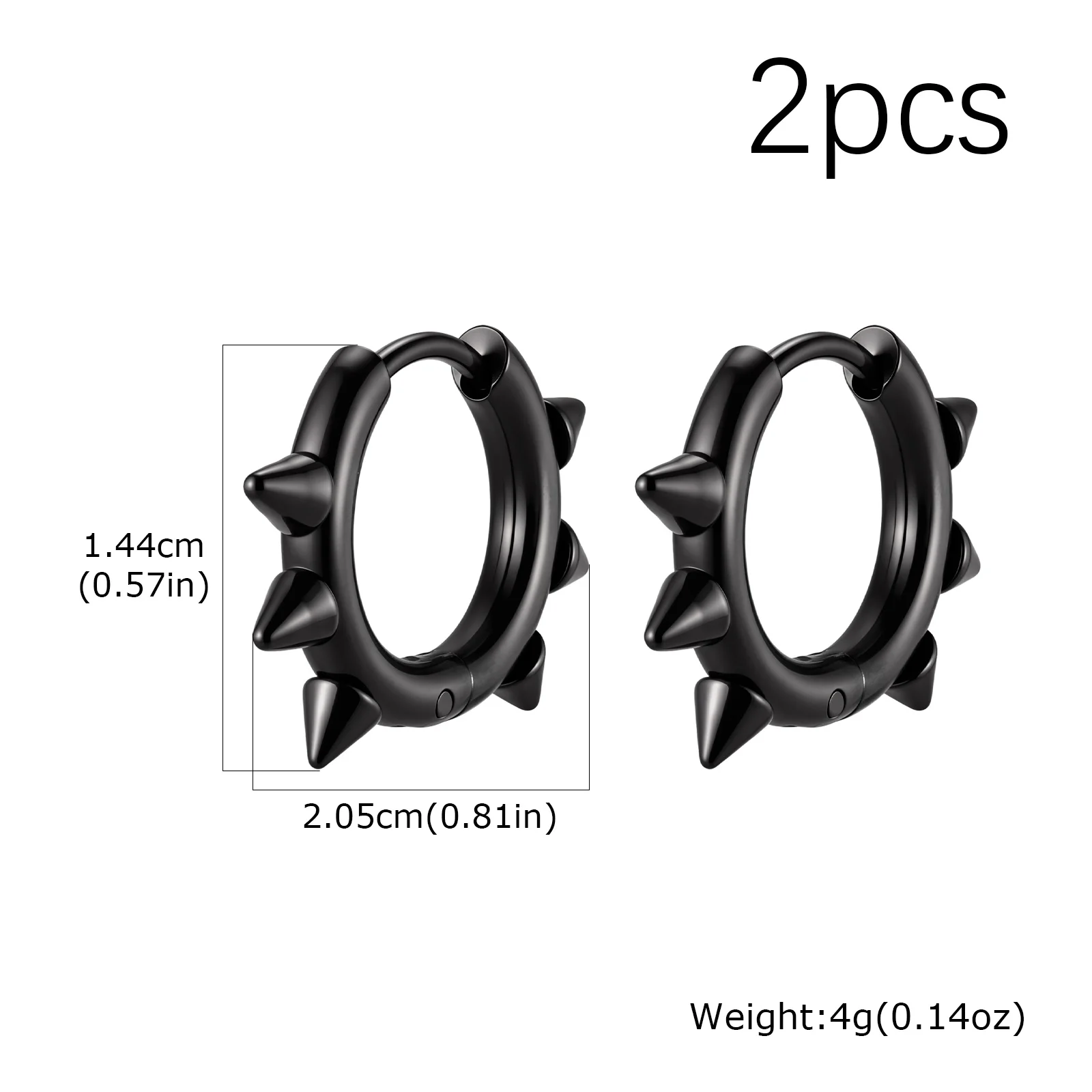 Kreative Gothic Punk Nieten Herz Creolen, Edelstahl Geometrische Piercing Ohrringe, Einzigartiger cooler Schmuck für Party