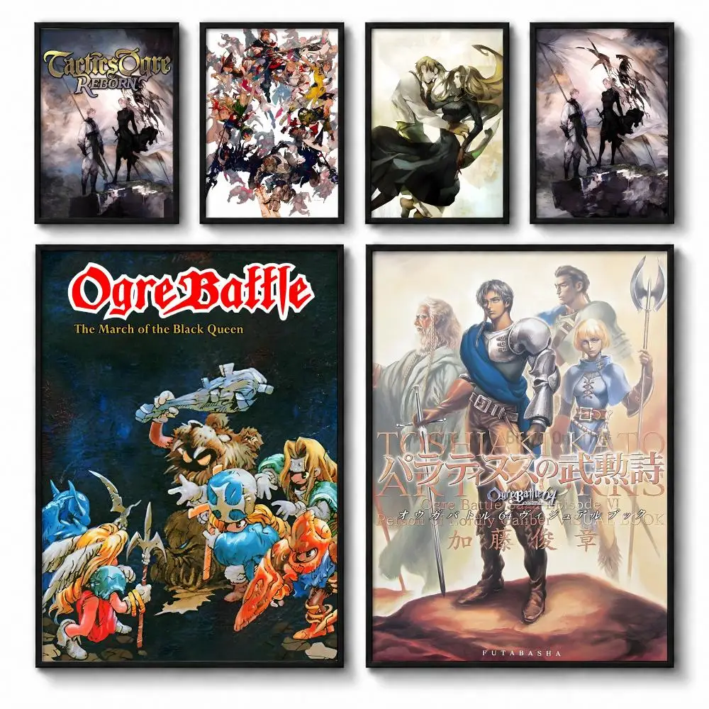Tactical role-playing game RTS O-Ogre Battle Poster Self-adhesive Art Waterproof Paper Sticker Coffee House Bar Room Wall Decor