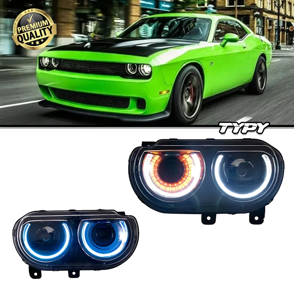 

Car For Dodge Challenger RGB Headlight 2008-2014 Upgrade Modified to New DRL Dynamic Turn Signal LED Headlight Auto Accessories