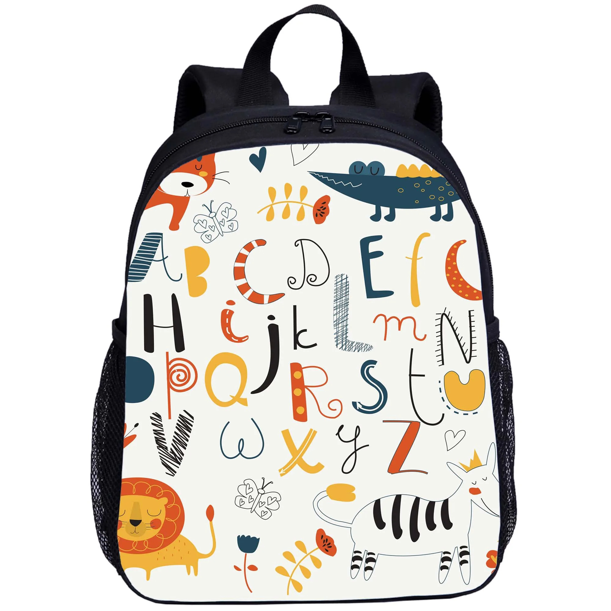 Animal Letter Alphabet Pattern Children's Backpack Kids Cute Backpack Suitable for Boys Girls School Bag 16 Inches Book Bag