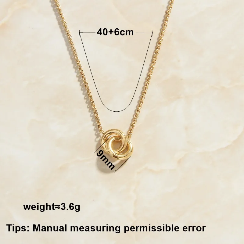 SOMMAR gifts 18KGP Gold plated pendant necklace for female simple interlocking pendant big necklace Prom Accessories