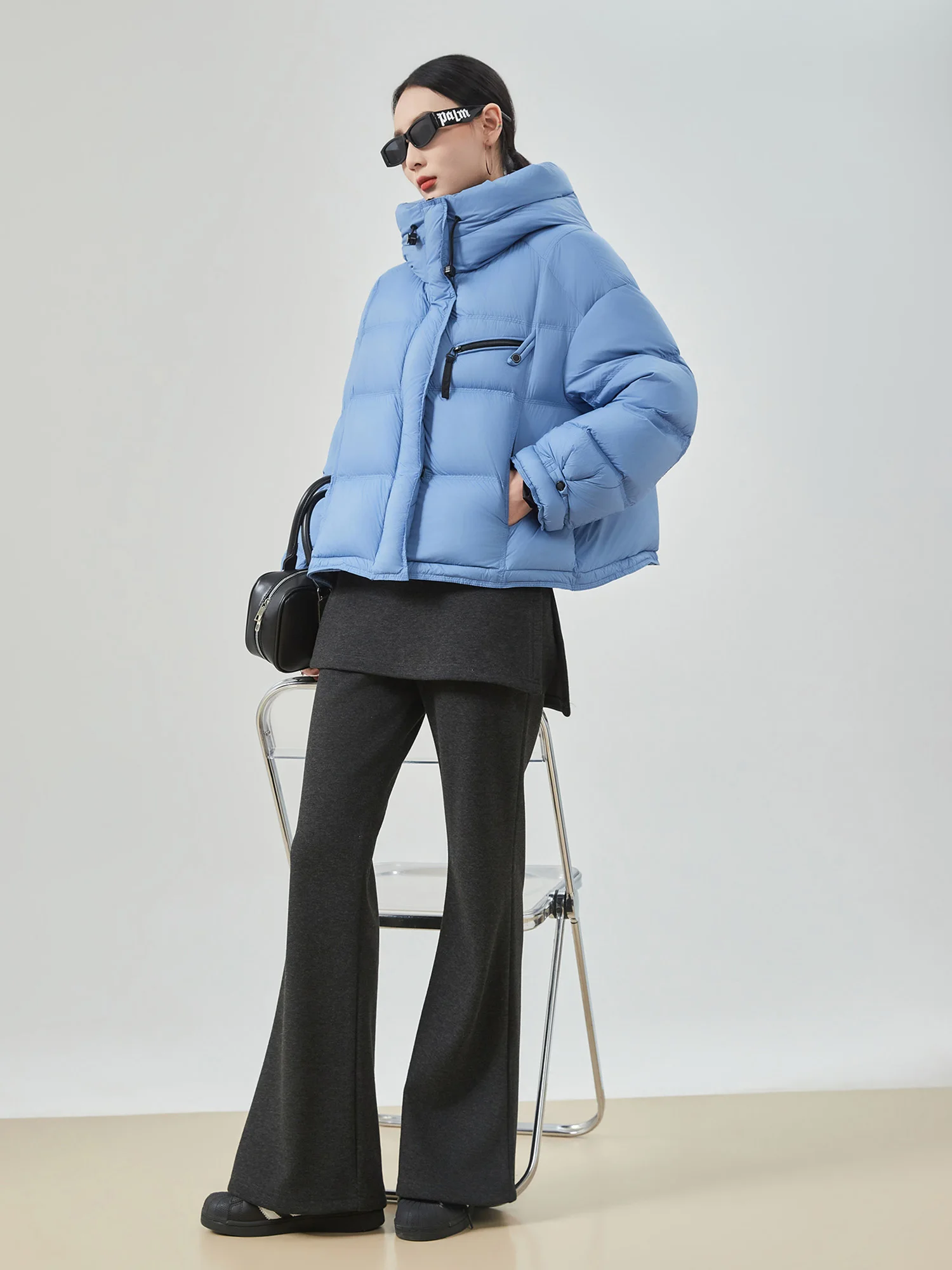 

Синяя женская зимняя куртка-пуховик с капюшоном, корейский стиль, свободный крой, теплая верхняя одежда, новинка