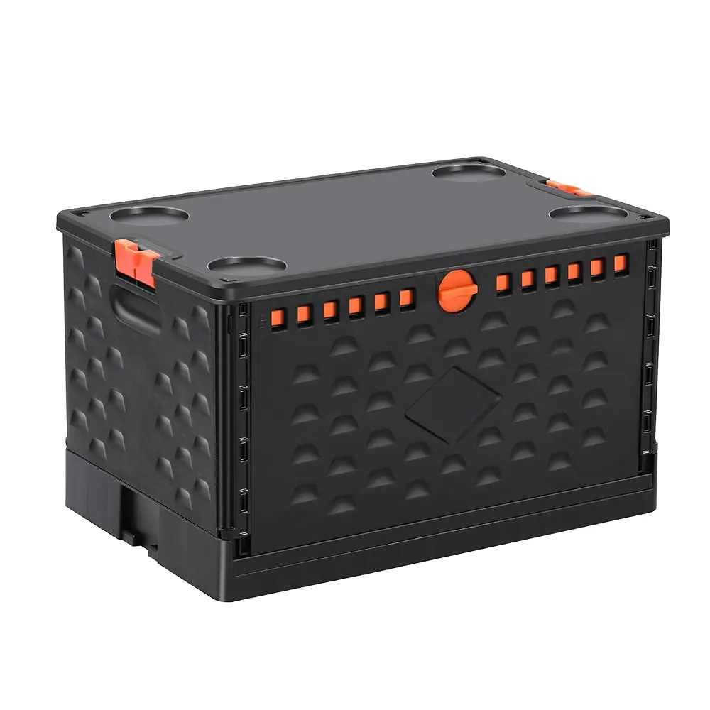 

Storage Bins With Lids 16 Gal-Collapsible Crate- Stackable Containers Box-Book，Trunk,Closet Organizer-Rolling Tools