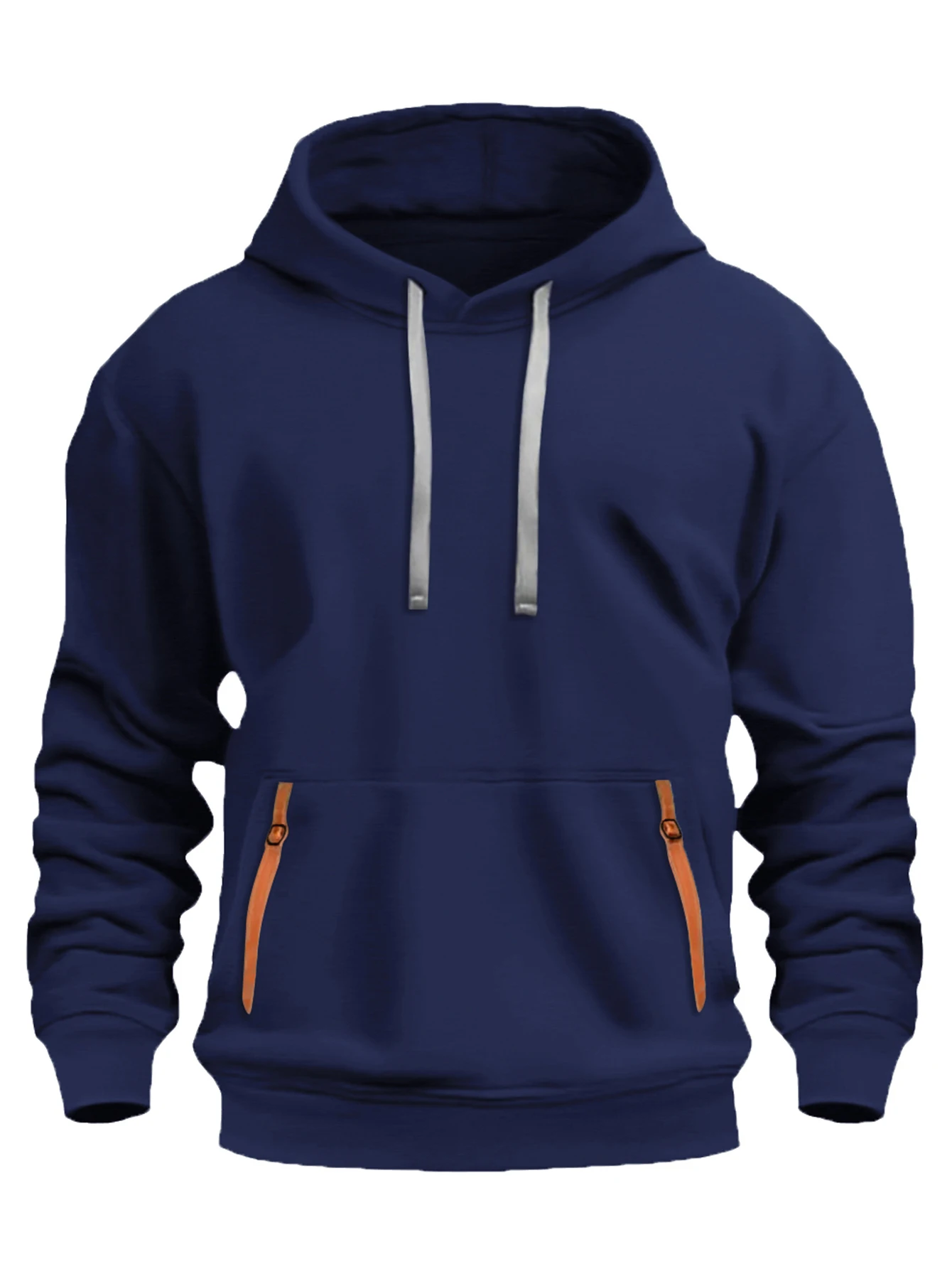 

New Multi Pocket Zipper Fleece Dropped Shoulder Hooded Sweatshirt Men's Women's Plus Size Loose Pullover Fashion Sweatshirt