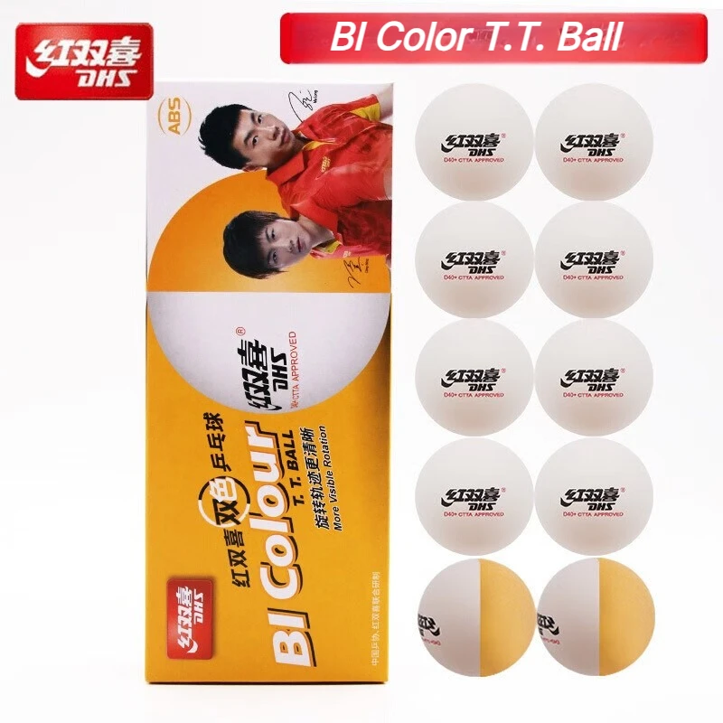 DHS Table Tennis Balls ABS New Material Training Ping Pong Ball with High Elasticity Ping Pong Balls for Match Training Balls