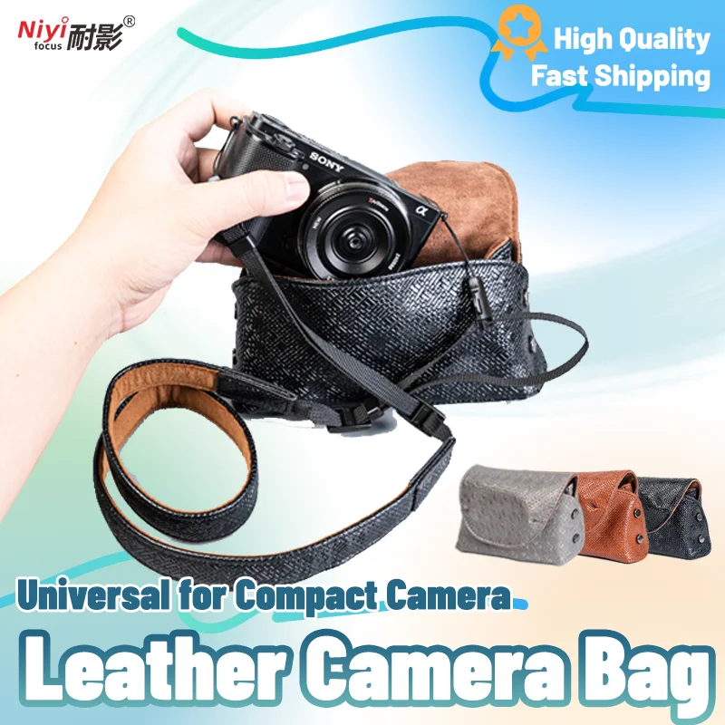 Niyi PU Leather Camera Bag Retro Portable Pouch Case Compact With Shoulder Strap for Ricoh GR GR2 GR3 GR3X Sony RX100 Serie