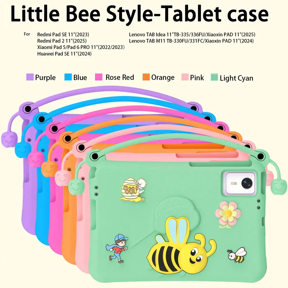 Case for xiaomi Redmi Pad 2nd Gen 11 inch 2025 EVA cute bee kids cover for Xiaomi Redmi Pad SE 11 inch 2023 coque funda