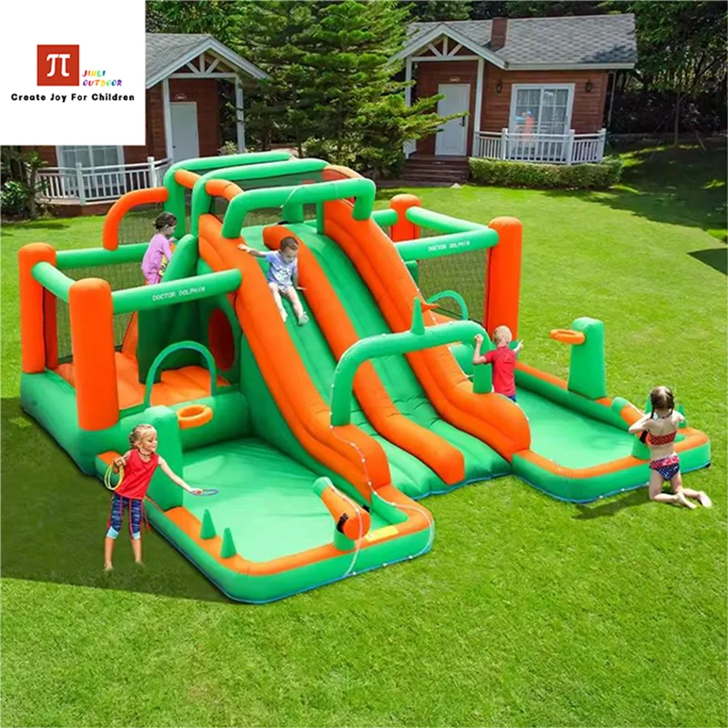 

【JINLI Toys】 Inflatable Castle Household Children Trampoline Indoor Outdoor Small Amusement Park Slide with Fan Free Shipping