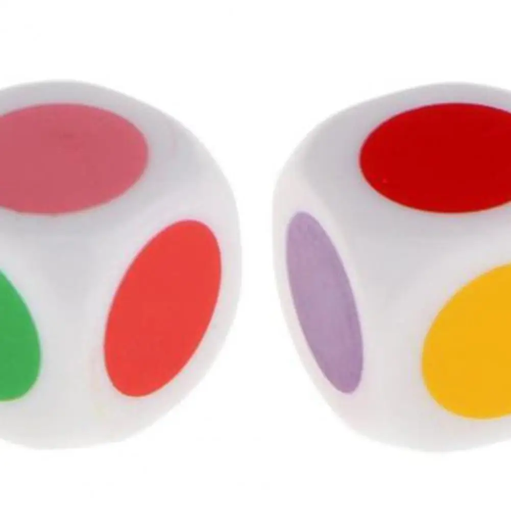 Corner Dice for Children 2 Pcs Colorful 16mm Teaching Dice Set 6 Smooth Edge Educational Dice for Board Games for Children
