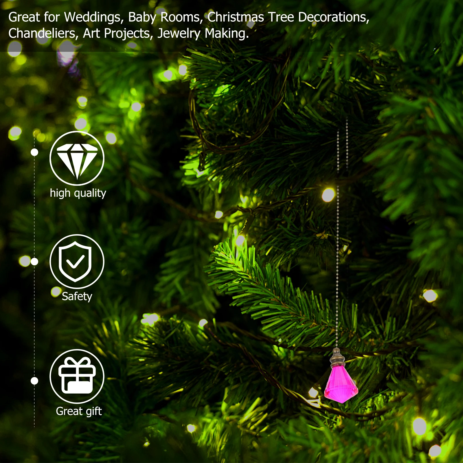 

Crystal Diamond Pendant Hanging Ornament Garden Balcony Window Decorative Prism Lamp Hanging Decor Romantic Gift