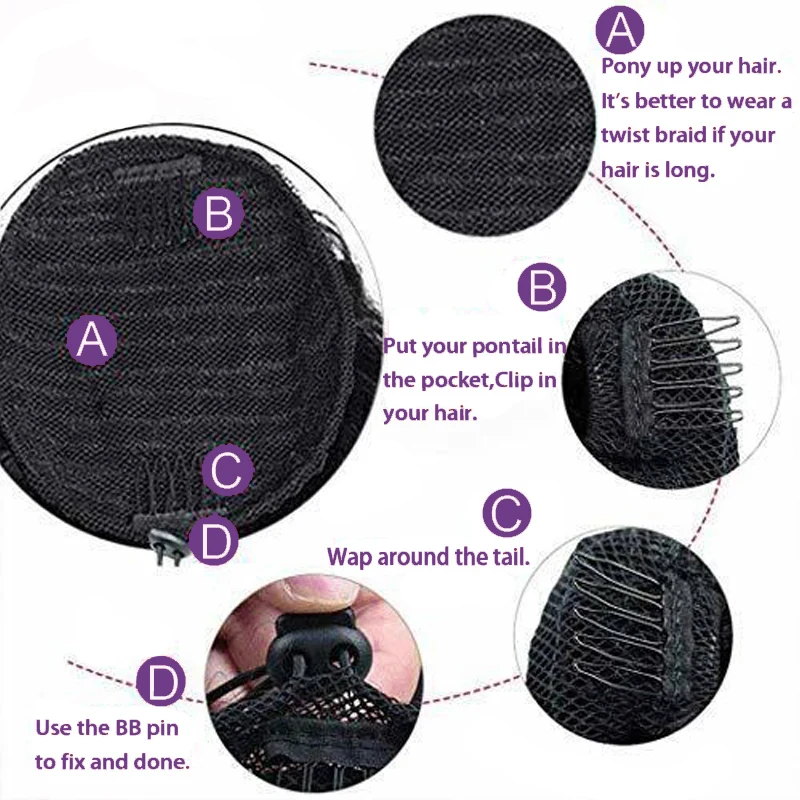 26 "ذيل حصان تمديد الرباط طويل غريب مستقيم البرازيلي الشعر البشري ذيل حصان الطبيعي لينة كليب في الشعر ذيل حصان تمديد #5