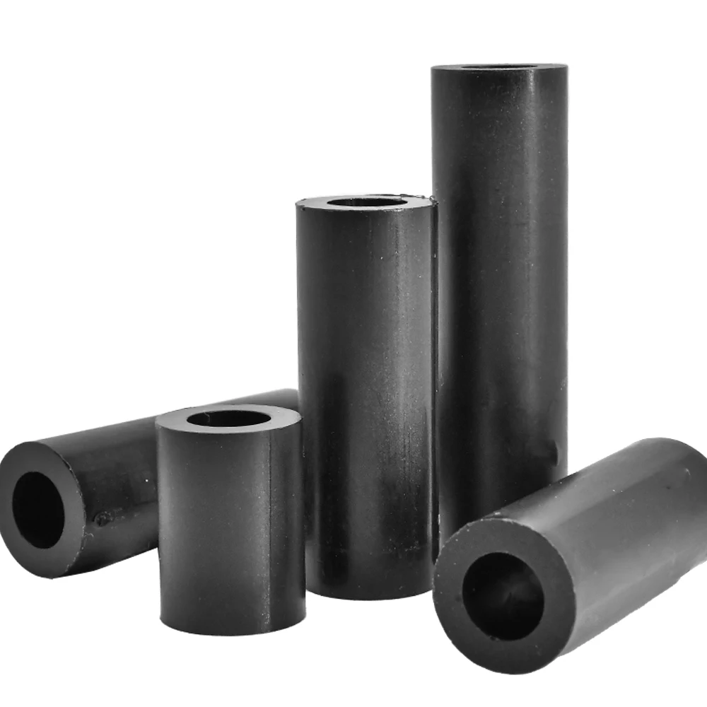 8-100pcs Black ABS Non-Threaded Hollowed Nylon Spacer Round Standoff Washer PCB Support Spacers For TV Install M3M4M5M6M8M10M12