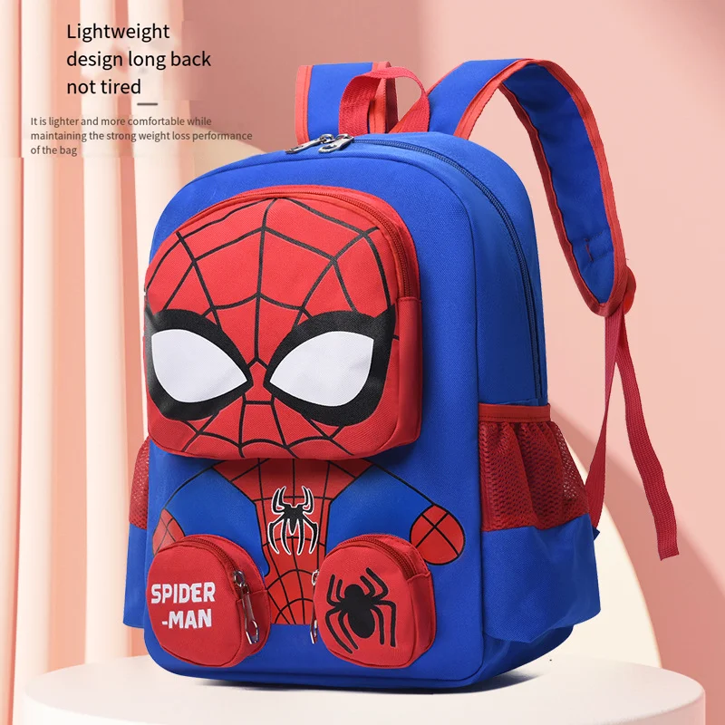 Mochilas de Spiderman para estudiantes, Bolsa Escolar de superhéroes, dibujos animados, Hello Kittle, 3D, estéreo, mochila de guardería, bolsa de viaje para niños