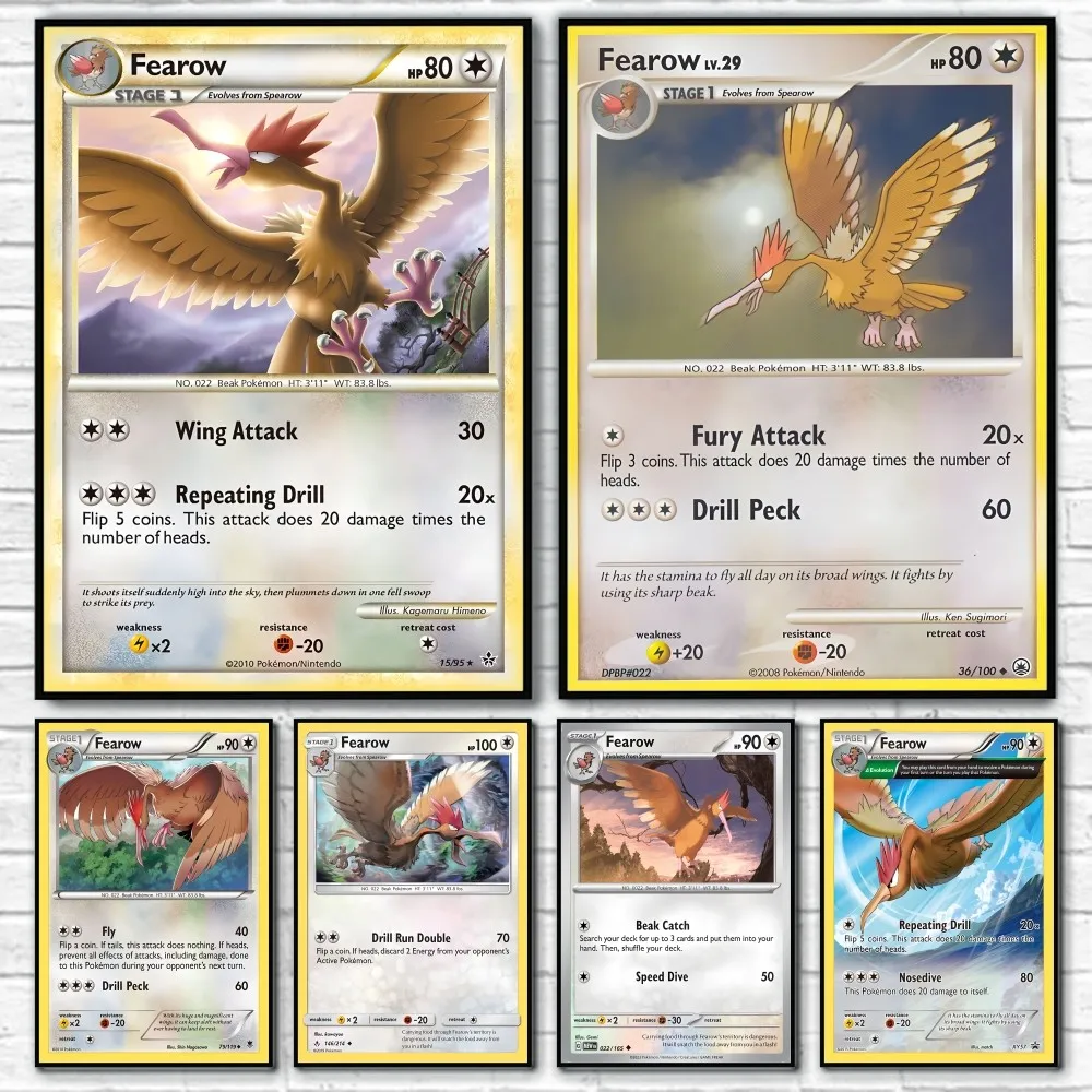 

Fearow Rare Card Anime Poster Sticky Wall Art Printing Waterproof Home Living Bed Room Bar Hallway Aesthetic Decor