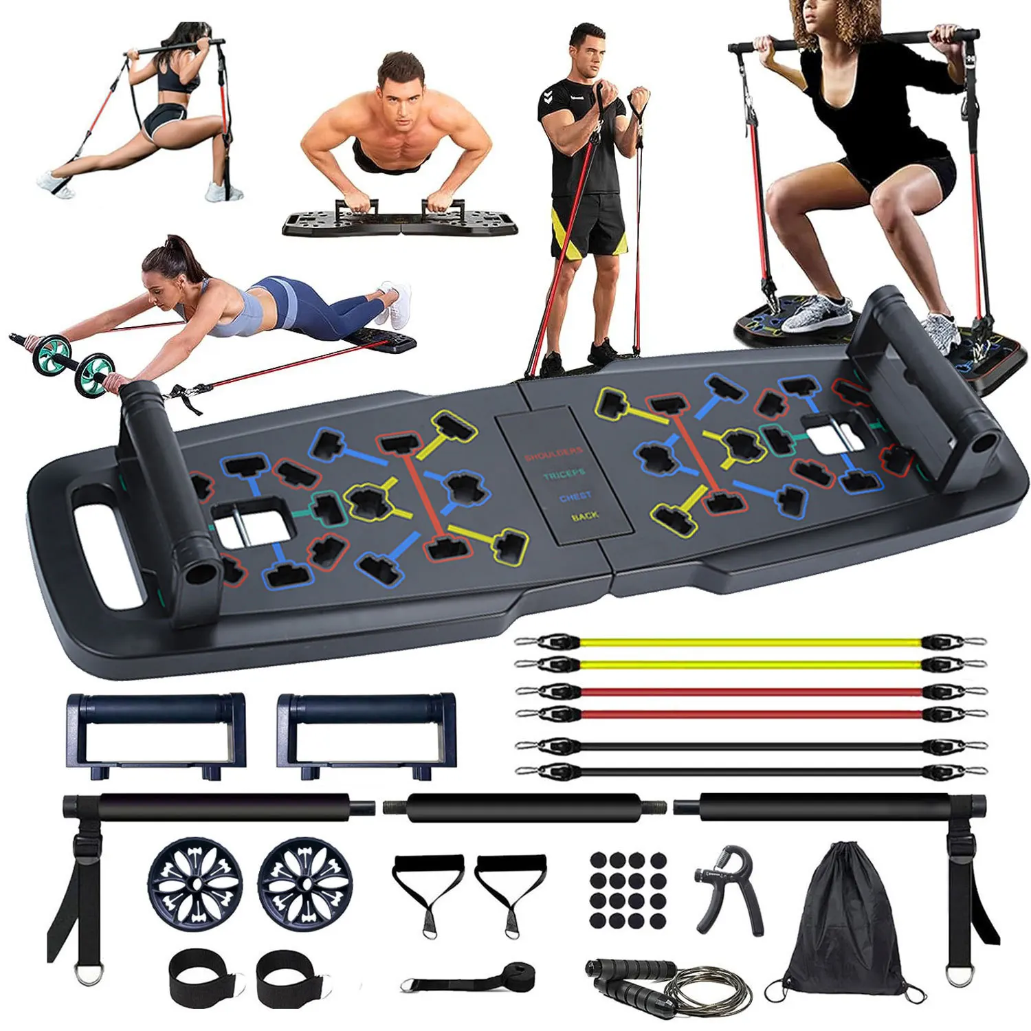 New multifunctional push-up plate abdominal wheel Pilates home combined fitness equipment training bracket plate