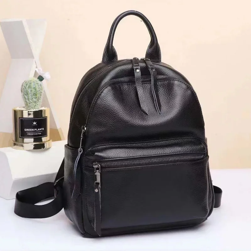 

2024 New Fashion Cow Genuine Leather Women Backpacks High Quality Female Real Natural Leather Girl Student Casual Backpack