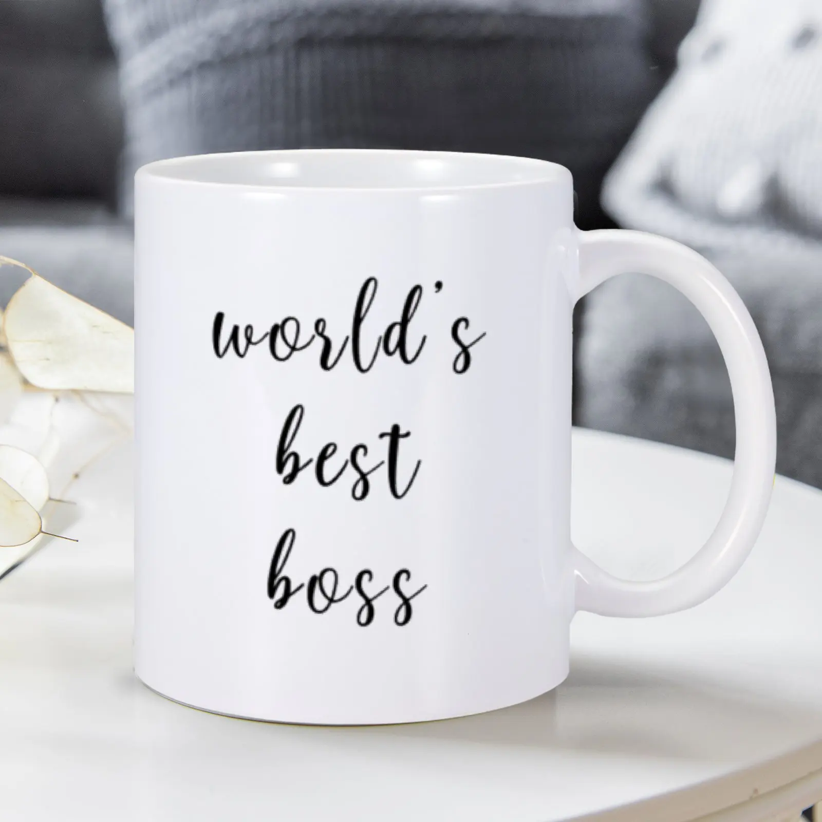 11oz Ceramic Mugs Custom Funny World Best Boss Coffee Mug Thank You Gifts for My Boss Team Manager Director Office Water Tea Cup