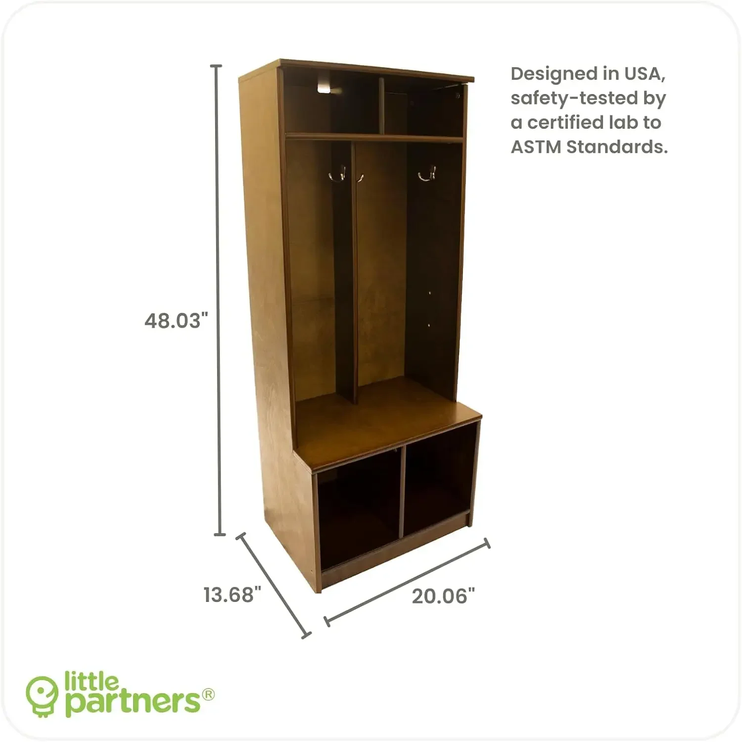 Partners Locker Cabinet Cubby Organizer, Learn 'N Store Wooden Classroom Cubbies Compartment Lockers for Storage of Toddl