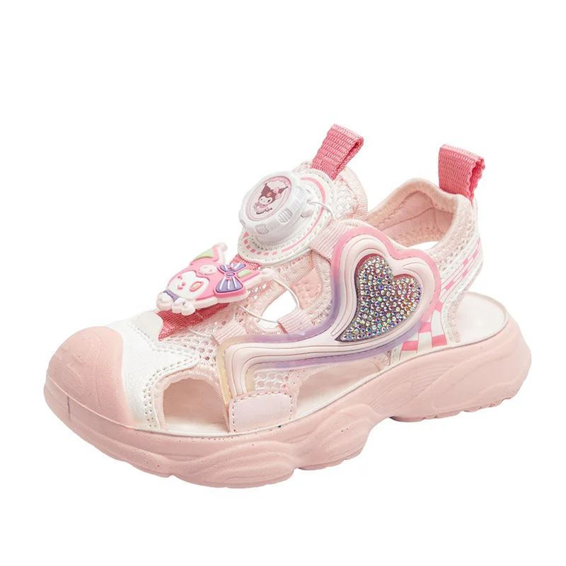 

New Arrival Girls Sandals Anti-Slip Rotary Button Kids Beach Shoes, Cute Seasonal Children's Footwear Collection