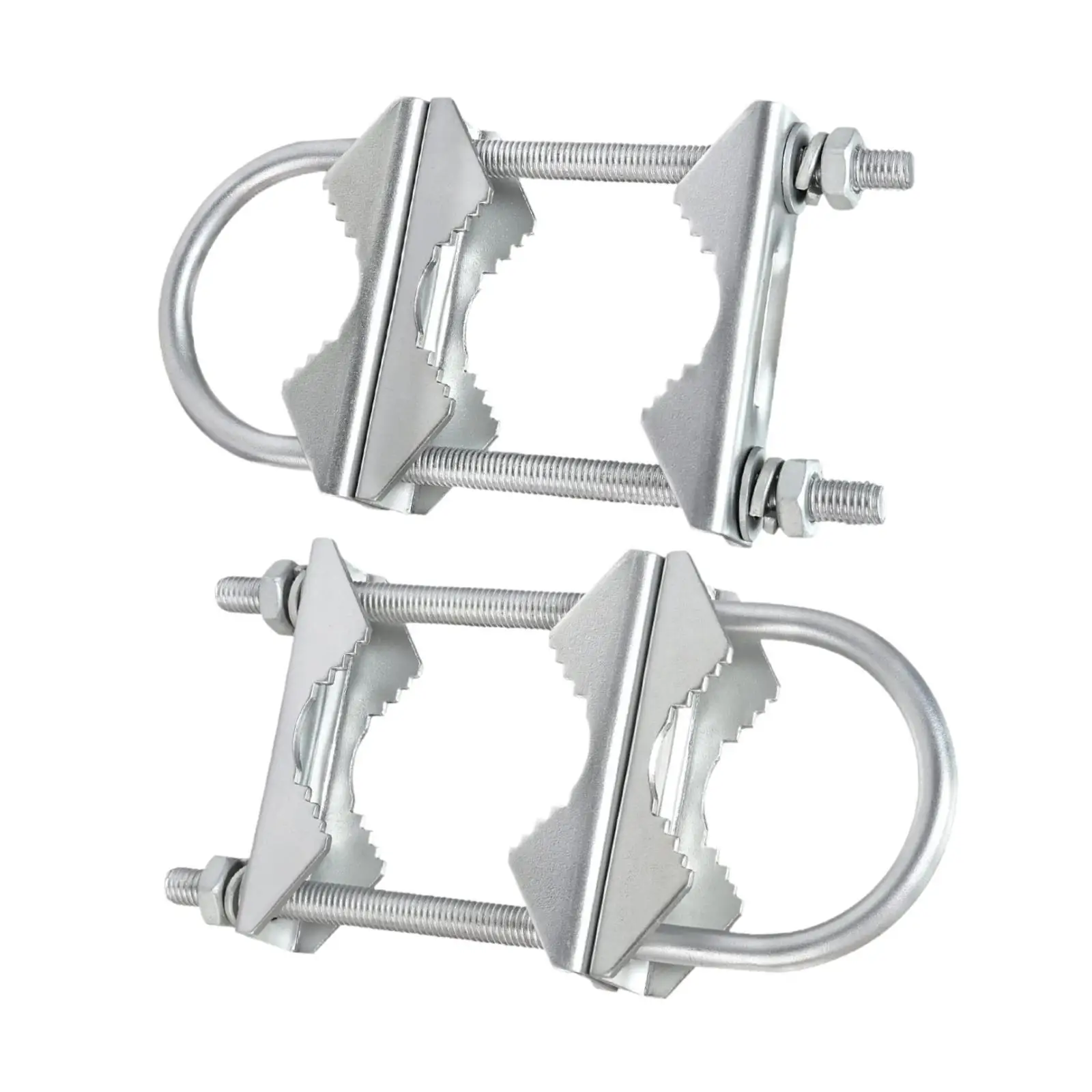 2x Double Antenna Mast Clamp V Jaw Block Mounting Hardware Heavy Duty for Outdoor Antenna Fence Pipe Mounting Flag Pole Parasols