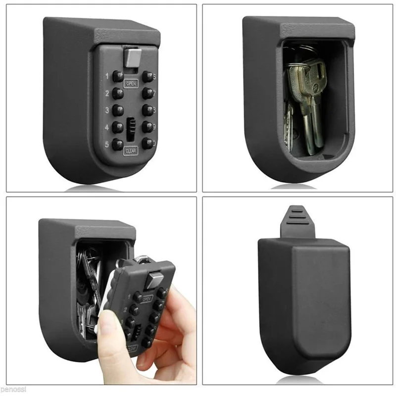 【USB-Cケーブル】屋内屋外キーロックボックスプッシュボタンコンビネーションウォールマウントセキュリティキー安全保管