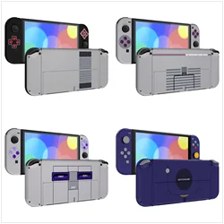 eXtremeRate Custom Full Set Shell, Replacement Back Plate Metal Kickstand, Joycon Housing Buttons for Nintendo Switch OLED