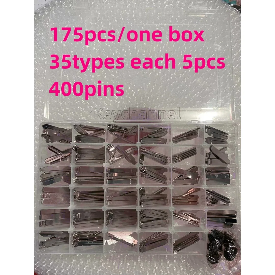 Keychannel 175Pcs One Box Car Key Blank 35 Types Kd Key Blade Hu66 Sip22 Toy43 Sleutel Voor Keydiy Kd Xhorse Vvdi Afstandsbediening Met 400 Pinnen