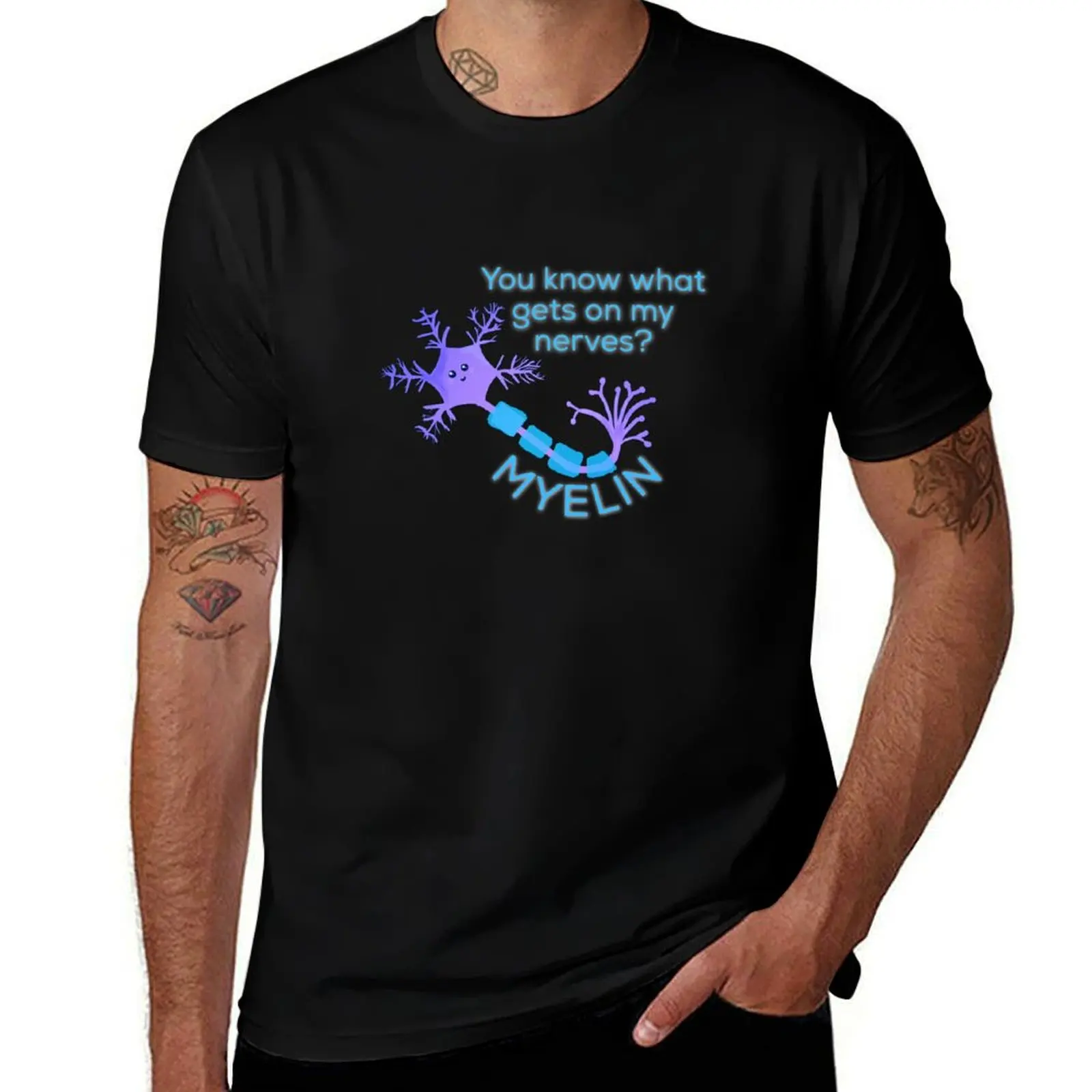 

Myelin T-Shirt tops blacks funny shirt cotton mens tall t shirts