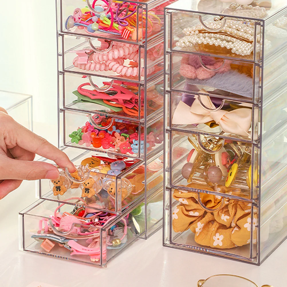 Desktop Drawer Organizer Multi-layer Transparent Storage Box Versatile Trinket Storage Holder