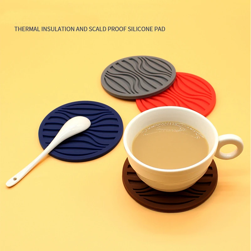 10cm Thickened Silicone Coaster Slip Insulation Drink Coffee Cup Mat Home Decoration Desktop Glass Protection Tableware Pads