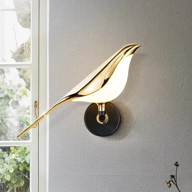 Imagem -05 - Modern Birds Led Lâmpadas de Parede Corredor Escadas Sconces Luz Montada Quarto e Sala de Estar