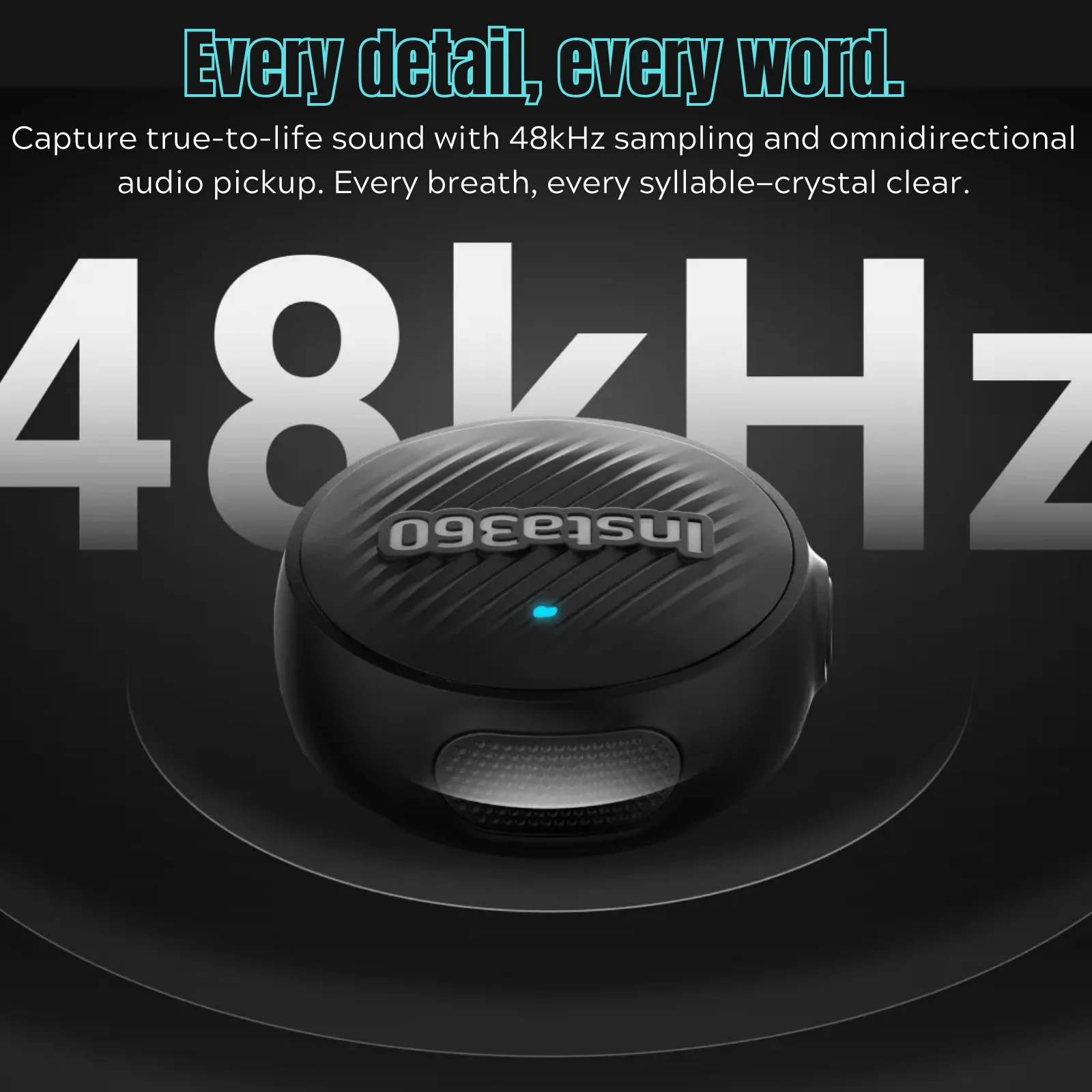 Insta360 Mic Air Mini 7.9g 48k هرتز جهاز إرسال مغناطيسي ميكروفون الصوت لـ Insta 360 X5 X4 Air Ace Pro 2 ملحق أصلي