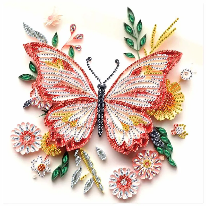 Rosa Schmetterling, spezielle Form, Diamant-Kunst-Malerei-Set für Erwachsene, Anfänger, Kristall-Diamant-Punkt-Set für Zuhause, Wanddekoration, Geschenk