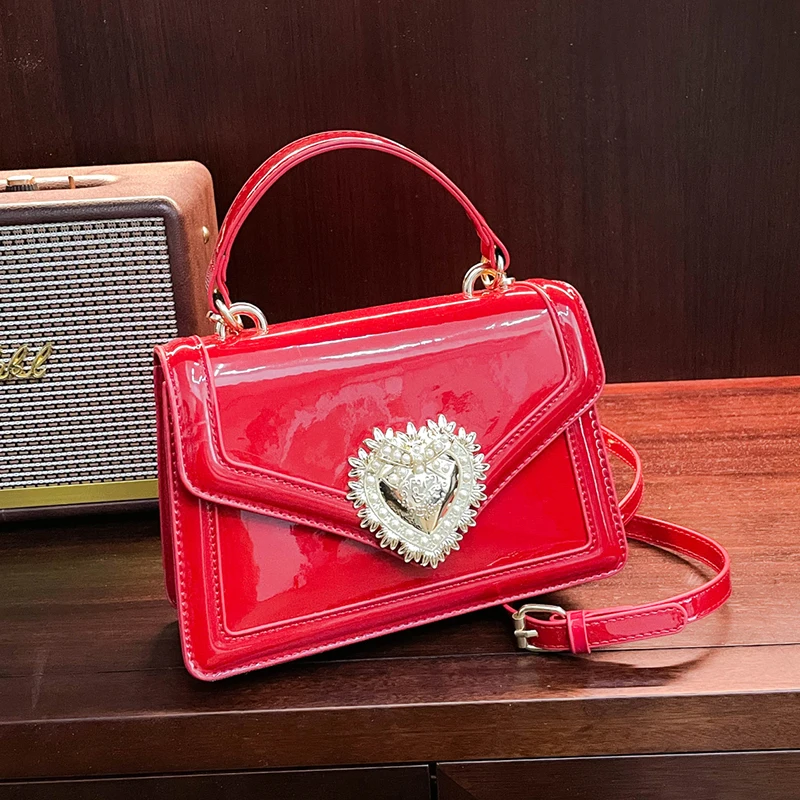 

Red Wedding Party Evening Bag For Women Fashion Underarm Shoulder Handbag Purse 2025 Brand Designer Flap Messenger Bag Small