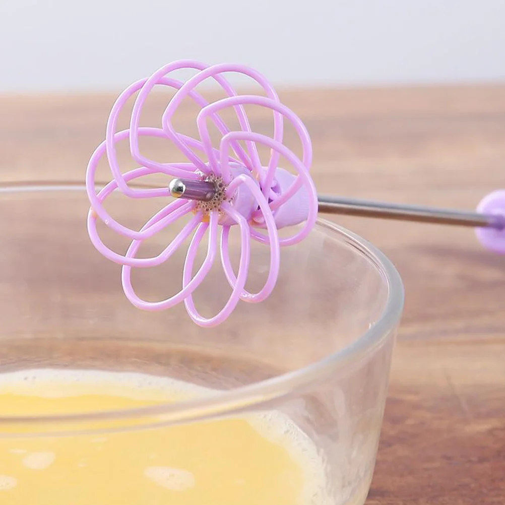 

1pc Manual Egg Whisk Violet Non-Stick Dishwasher Safe Ergonomic Handle Food Grade Silicone For Baking Cooking Kitchen Tool Egg