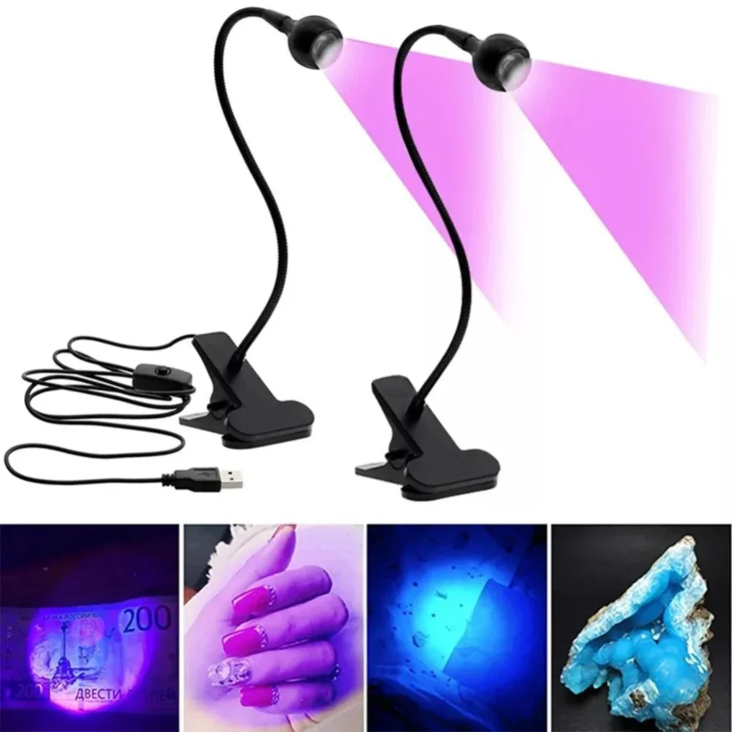 LED UV Light  Gel Nails Flexible Clip-On Desk USB American Pose Nail Drying Lamp Mini Manicure Dryer Equipment Tools