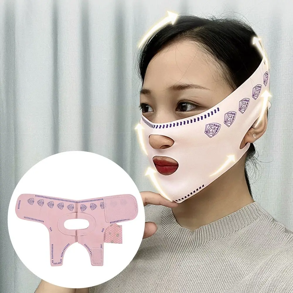 顔の曲線調整可能な V 字型スリープマスク弾性通気性フェイススカルプティングマスクシームレススリミングストラップスキンケア