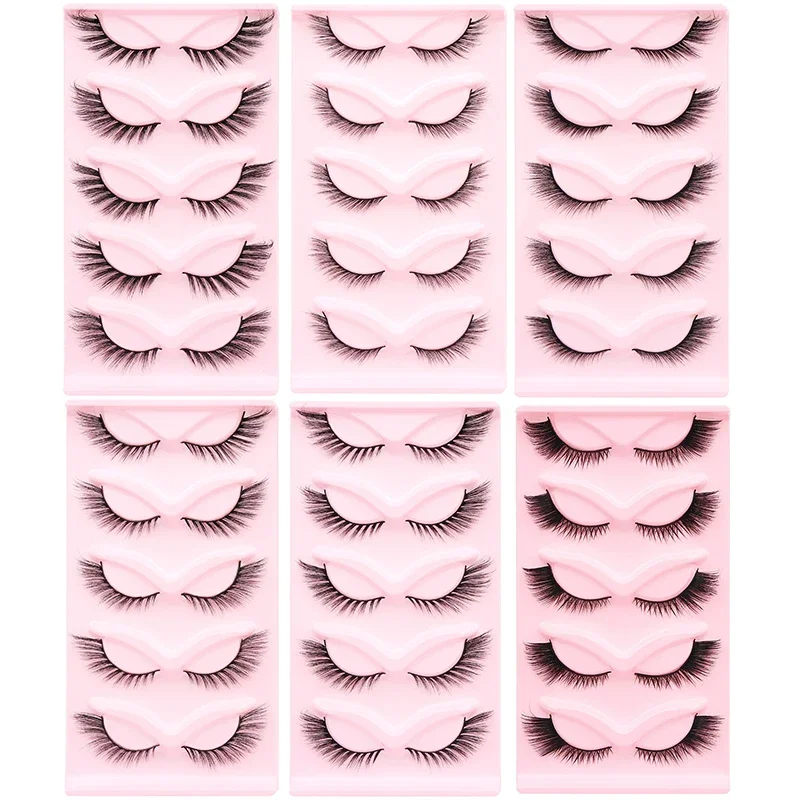 False Eyealshes Fox Cat Eye Lashes Winged False Eyelashe With Eyeliner Effect Natural Full Strip Lashes Makeup Eyelash Extension