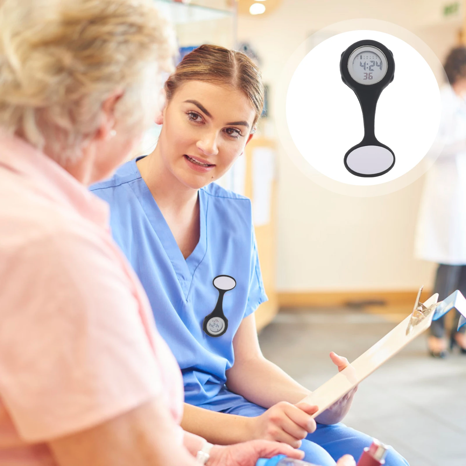 Reloj Digital de enfermera para hombre, relojes de bolsillo