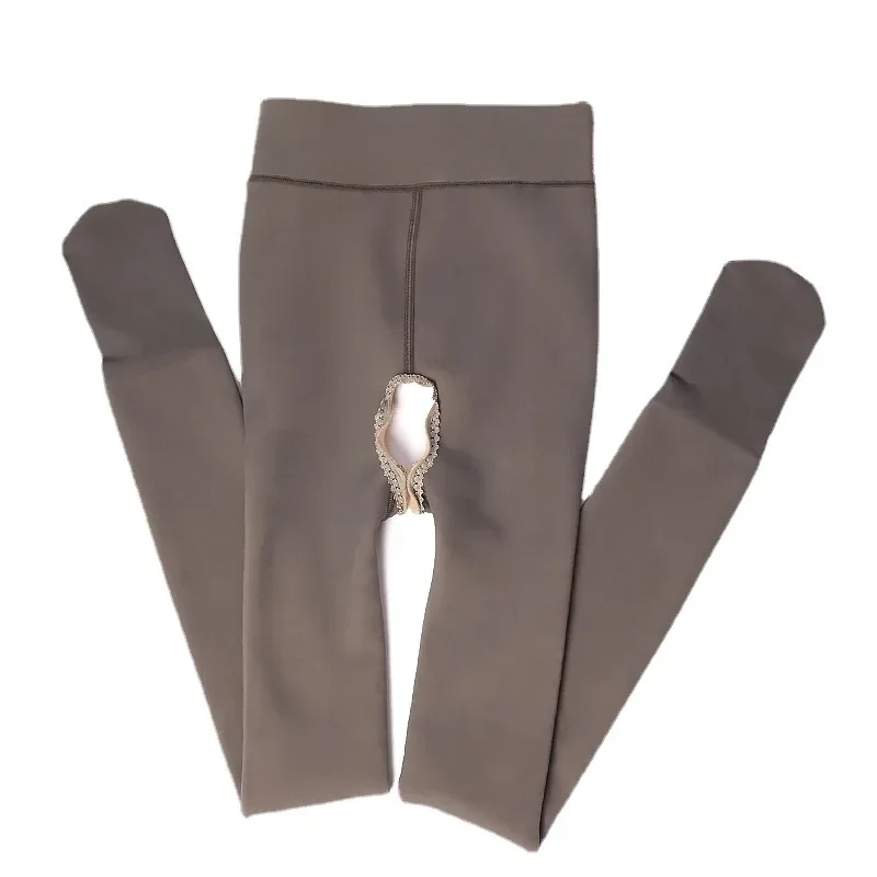 

Women Keep Warm Winter Fleece Tights Stockings Leggings Thermal Translucent Pantyhose Crotchless Bodystocking Erotic Lingerie