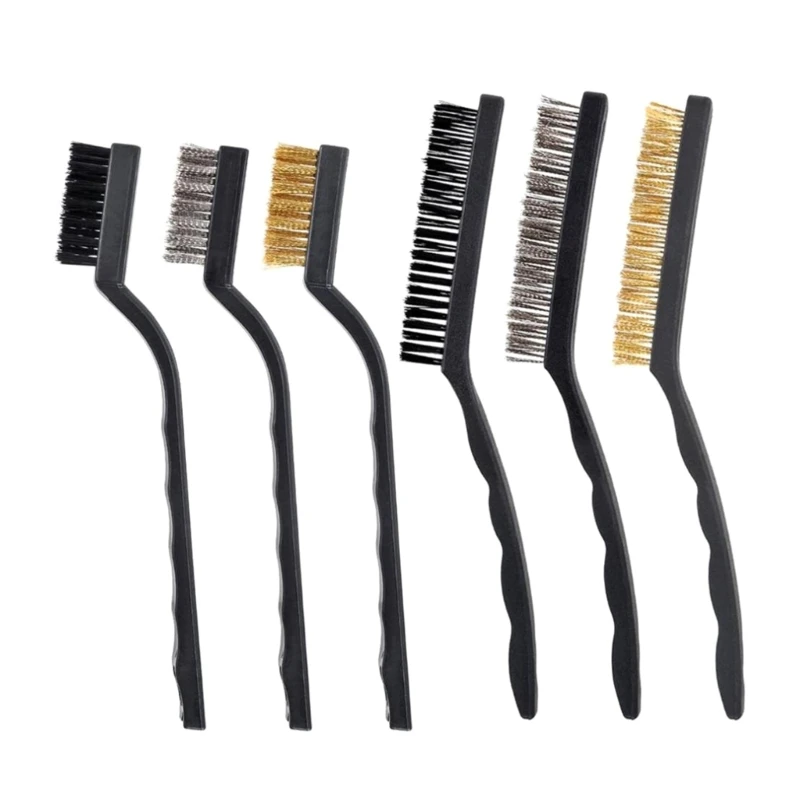 Pack of 6 7inch/9Inch Wire Brush Set Professional Brushes for Removing Rust Welding Slag Paint Stain Scrubber