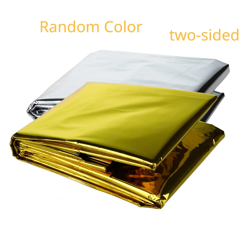 Rayseeda Folding Emergency Blanket 210cm*130cm Silver/Gold Emergency Survival Rescue Shelter Outdoor Camping Keep Warm Blankets