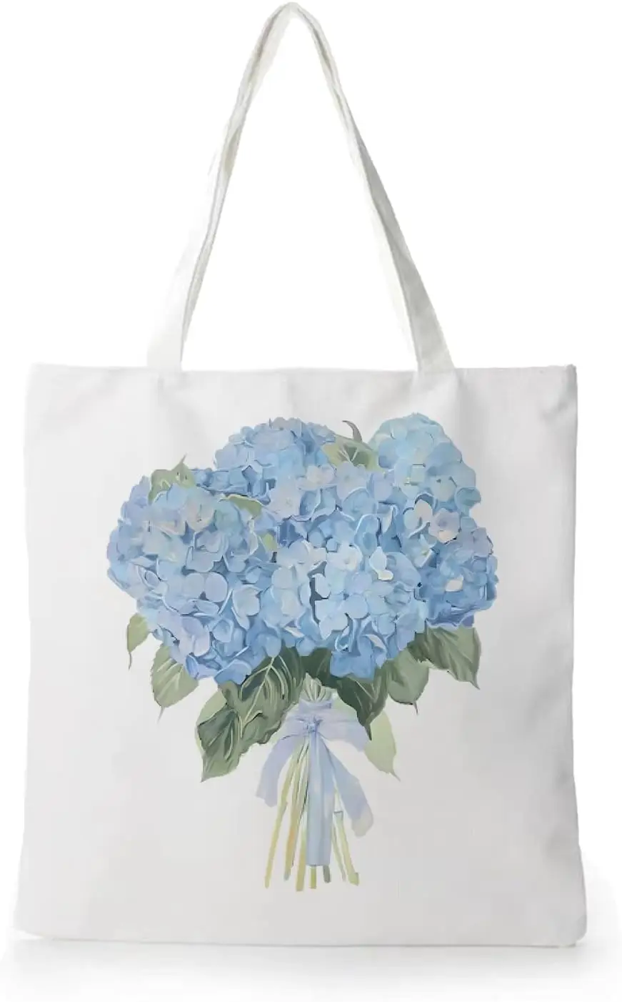 

Blue Embroidered Ball Printed Canvas Shoulder Bag with Elegant Painting Style Casual and Versatile Suitable for Daily Commuting